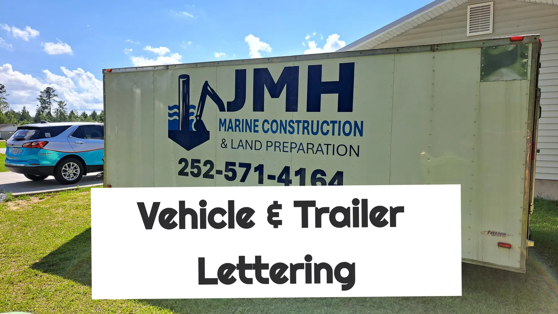 Commercial trailer with custom Black Sheep Signs lettering