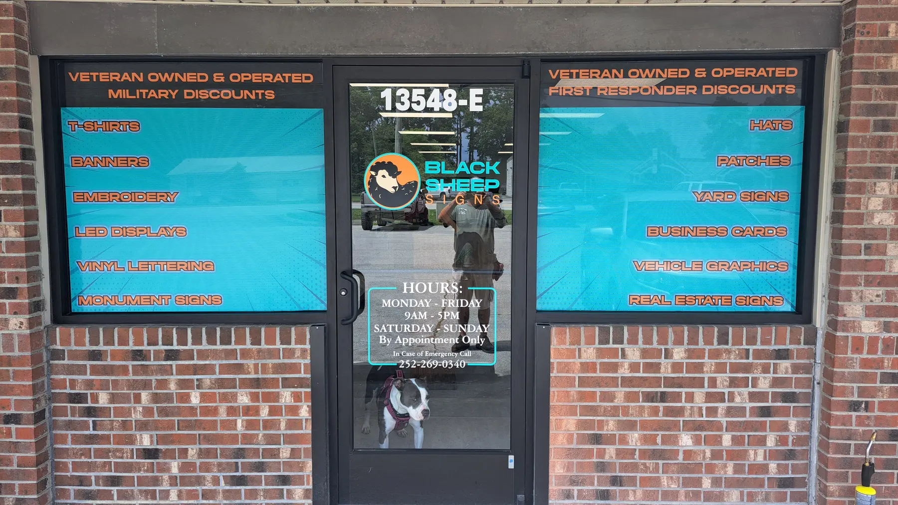 Black Sheep Signs storefront window graphics